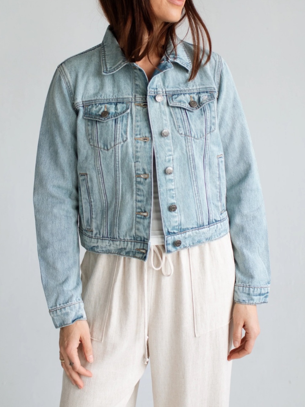 NEW CARLY JEAN LOS ANGELES CJLA Fletcher Denim Jacket Light Wash 3X